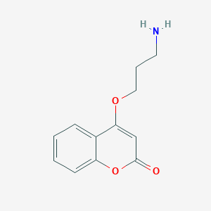 molecular formula C12H13NO3 B8364183 4-(3-Amino-propoxy)-1-benzopyran-2-one 