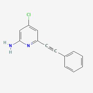 molecular formula C13H9ClN2 B8364198 4-Chloro-6-(2-phenylethynyl)pyridin-2-amine 