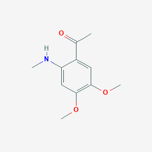 molecular formula C11H15NO3 B8364222 4',5'-Dimethoxy-2'-(methylamino)acetophenone 
