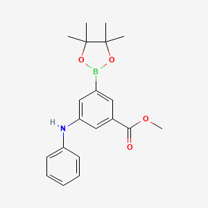 molecular formula C20H24BNO4 B8364358 3-(Phenylamino)-5-(4,4,5,5-tetramethyl-1,3,2-dioxaborolane-2-yl)benzoic acid methyl ester 