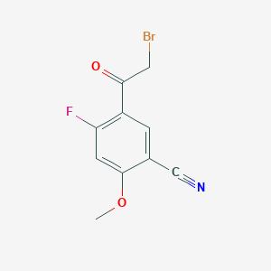 molecular formula C10H7BrFNO2 B8364402 5-(Bromoacetyl)-4-fluoro-2-methoxybenzonitrile 