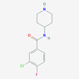 molecular formula C12H14ClFN2O B8364434 3-chloro-4-fluoro-N-piperidin-4-ylbenzamide 