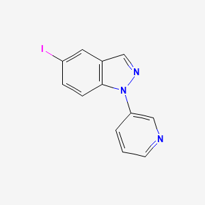 molecular formula C12H8IN3 B8364444 5-Iodo-1-(3-pyridinyl)indazole 