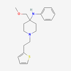 molecular formula C19H26N2OS B8364520 4-(Methoxymethyl)-N-phenyl-1-(2-(thiophen-2-yl)ethyl)piperidin-4-amine CAS No. 72996-73-7