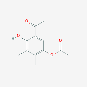 molecular formula C12H14O4 B8364563 5-Acetyl-4-hydroxy-2,3-dimethylphenyl acetate 