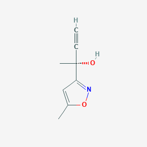 molecular formula C8H9NO2 B8364585 (R)-2-(5-methylisoxazol-3-yl)but-3-yn-2-ol 