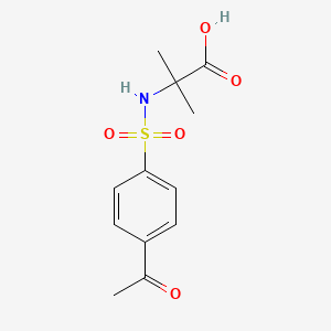 molecular formula C12H15NO5S B8364598 2-(4-Acetylphenylsulfonamido)-2-methylpropionic acid 