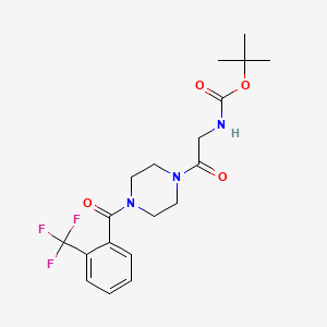molecular formula C19H24F3N3O4 B8364620 {2-Oxo-2-[4-(2-trifluoromethyl-benzoyl)-piperazin-1-yl]-ethyl}-carbamic acid tert-butyl ester 