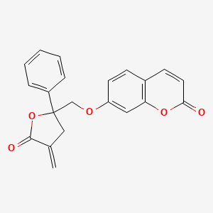 7-((4-Methylene-5-oxo-2-phenyltetrahydro-2-furanyl)methoxy)-2H-chromen-2-one