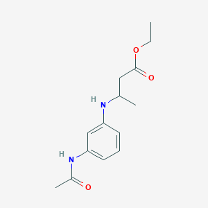 molecular formula C14H20N2O3 B8364657 Ethyl 3-(3'-acetamidophenylamino)butyrate 