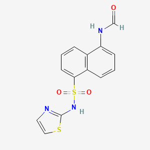 molecular formula C14H11N3O3S2 B8364739 5-Formylamino-naphthalene-1-sulfonic acid thiazol-2-ylamide 