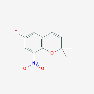 molecular formula C11H10FNO3 B8364747 6-Fluoro-2,2-dimethyl-8-nitro-2H-1-benzopyran 