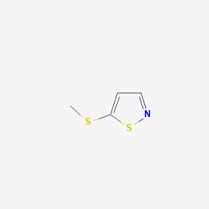 molecular formula C4H5NS2 B8364769 5-Methylthioisothiazole 