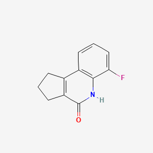 molecular formula C12H10FNO B8364776 6-Fluoro-1,2,3,5-tetrahydrocyclopenta[c]quinolin-4-one 