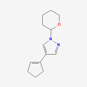 molecular formula C13H18N2O B8364783 4-(Cyclopent-1-en-1-yl)-1-(tetrahydro-2H-pyran-2-yl)-1H-pyrazole 