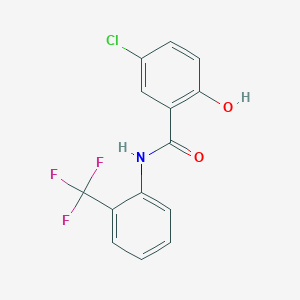 molecular formula C14H9ClF3NO2 B8364823 5-chloro-2-hydroxy-N-[2-(trifluoromethyl)phenyl]benzamide 