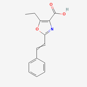 molecular formula C14H13NO3 B8364847 5-Ethyl-2-(2-phenylethenyl)-1,3-oxazole-4-carboxylic acid CAS No. 89724-16-3