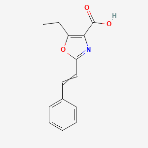 B8364847 5-Ethyl-2-(2-phenylethenyl)-1,3-oxazole-4-carboxylic acid CAS No. 89724-16-3