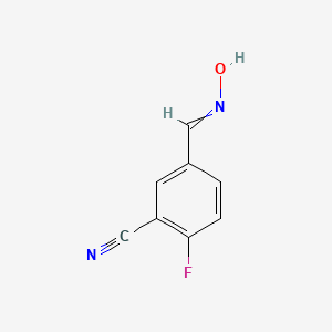 molecular formula C8H5FN2O B8364879 2-Fluoro-5-[(hydroxyimino)methyl]benzonitrile CAS No. 218301-30-5