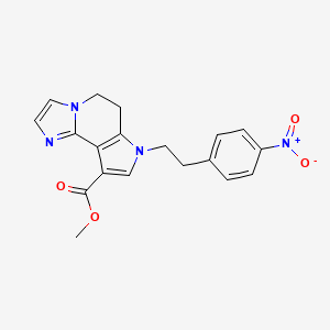 molecular formula C19H18N4O4 B8364934 Methyl 7-[2-(4-nitrophenyl)ethyl]-6,7-dihydro-5H-imidazo[1,2-A]pyrrolo[3,2-C]pyridine-9-carboxylate 