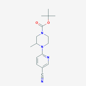 molecular formula C16H22N4O2 B8364981 Tert-butyl 4-(5-cyanopyridin-2-yl)-3-methylpiperazine-1-carboxylate 