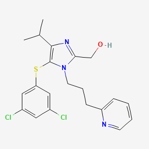 molecular formula C21H23Cl2N3OS B8364993 5-(3,5-Dichlorophenylthio)-4-isopropyl-2-hydroxymethyl-1-(3-(2-pyridyl)propyl)-1H-imidazole 