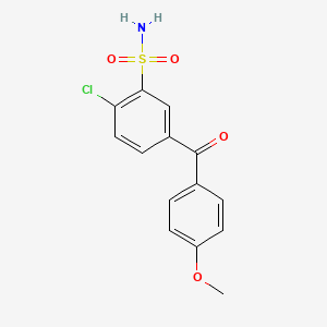 molecular formula C14H12ClNO4S B8365001 2-Chloro-5-(4-methoxy-benzoyl)-benzenesulfonamide 