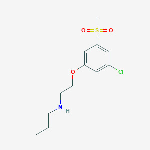 molecular formula C12H18ClNO3S B8365028 N-[2-(3-Chloro-5-methylsulfonyl-phenoxy)ethyl]propan-1-amine 