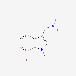 molecular formula C11H13FN2 B8365043 7-fluoro-1-methyl-3-(methylaminomethyl)-1H-indole 