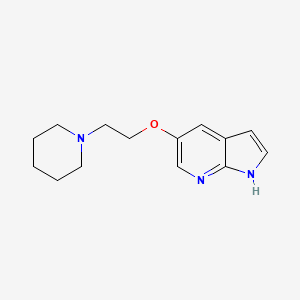 molecular formula C14H19N3O B8365077 5-(2-piperidin-1-yl-ethoxy)-1H-pyrrolo[2,3-b]pyridine 