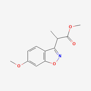 molecular formula C12H13NO4 B8365119 Methyl 2-(6-methoxy-1,2-benzisoxazol-3-yl)propanoate 
