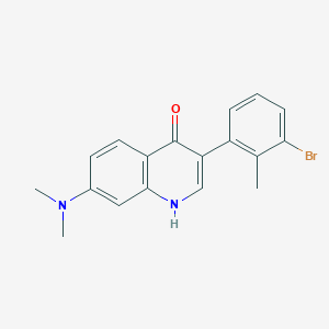 molecular formula C18H17BrN2O B8365127 3-(3-Bromo-2-methyl-phenyl)-7-dimethylamino-1H-quinolin-4-one 