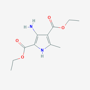 molecular formula C11H16N2O4 B8365131 3-Amino-5-methyl-1H-pyrrole-2,4-dicarboxylic acid diethyl ester 