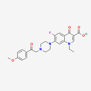 molecular formula C25H26FN3O5 B8365157 7-[4-(4-Methoxyphenacyl)piperazino]-1-ethyl-4-oxo-6-fluoro-1,4-dihydroquinoline-3-carboxylic acid 