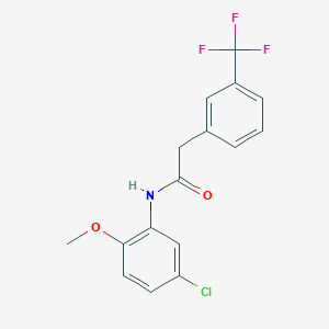 molecular formula C16H13ClF3NO2 B8365205 N-(2-methoxy-5-chlorophenyl)-3-(trifluoromethyl)phenylacetic amide 