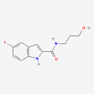molecular formula C12H13FN2O2 B8365211 5-fluoro-1H-indole-2-carboxylic acid (3-hydroxy-propyl)-amide 