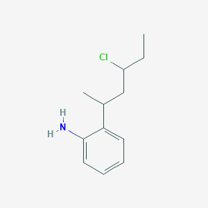 molecular formula C12H18ClN B8365219 2-(3-Chloro-1-methylpentyl)phenylamine 