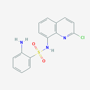 molecular formula C15H12ClN3O2S B8365258 2-Amino-N-(2-chloro-quinolin-8-yl)-benzenesulfonamide 