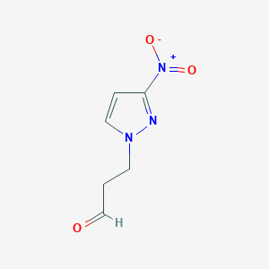 molecular formula C6H7N3O3 B8365274 3-(3-Nitropyrazol-1-yl)propionaldehyde CAS No. 99480-02-1
