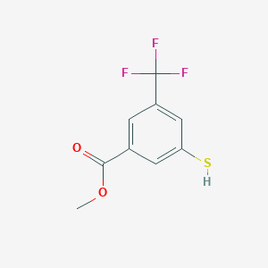 molecular formula C9H7F3O2S B8365295 Benzoic acid, 3-mercapto-5-(trifluoromethyl)-, methyl ester 