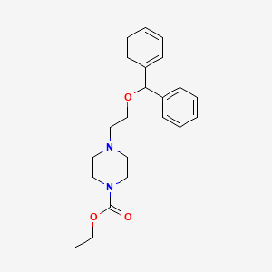 molecular formula C22H28N2O3 B8365309 N-(2-benzhydroxyethyl)-N'-ethoxycarbonylpiperazine 