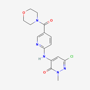 molecular formula C15H16ClN5O3 B8365355 6-Chloro-2-methyl-4-({5-[(morpholin-4-yl)carbonyl]pyridin-2-yl}amino)-2,3-dihydropyridazin-3-one 