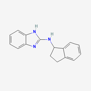 molecular formula C16H15N3 B8365399 (1H-Benzoimidazol-2-yl)indan-1-ylamine 