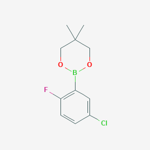 molecular formula C11H13BClFO2 B8365433 2-(5-Chloro-2-fluorophenyl)-5,5-dimethyl-1,3,2-dioxaborinane CAS No. 628692-19-3