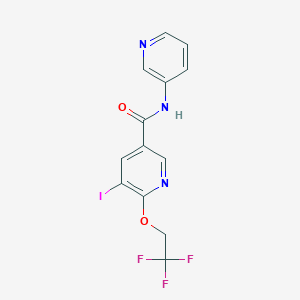 molecular formula C13H9F3IN3O2 B8365468 5-Iodo-N-(pyridin-3-yl)-6-(2,2,2-trifluoroethoxy)nicotinamide 