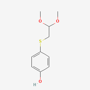 molecular formula C10H14O3S B8365500 4-((2,2-Dimethoxyethyl)thio)phenol 