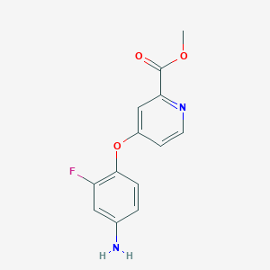 molecular formula C13H11FN2O3 B8365530 4-(4-Amino-2-fluorophenoxy)pyridine-2-carboxylic acid methyl ester 