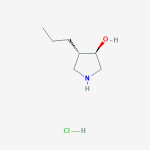 molecular formula C7H16ClNO B8365531 (3R,4S)-4-Propylpyrrolidin-3-ol hydrochloride 