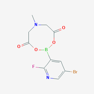 molecular formula C10H9BBrFN2O4 B8365539 2-(5-Bromo-2-fluoropyridin-3-yl)-6-methyl-1,3,6,2-dioxazaborocane-4,8-dione 
