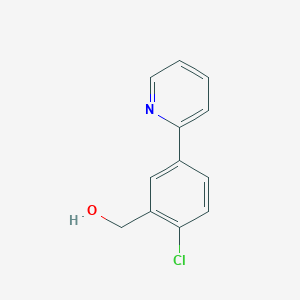 molecular formula C12H10ClNO B8365554 (2-Chloro-5-(pyridin-2-yl)phenyl)methanol 
